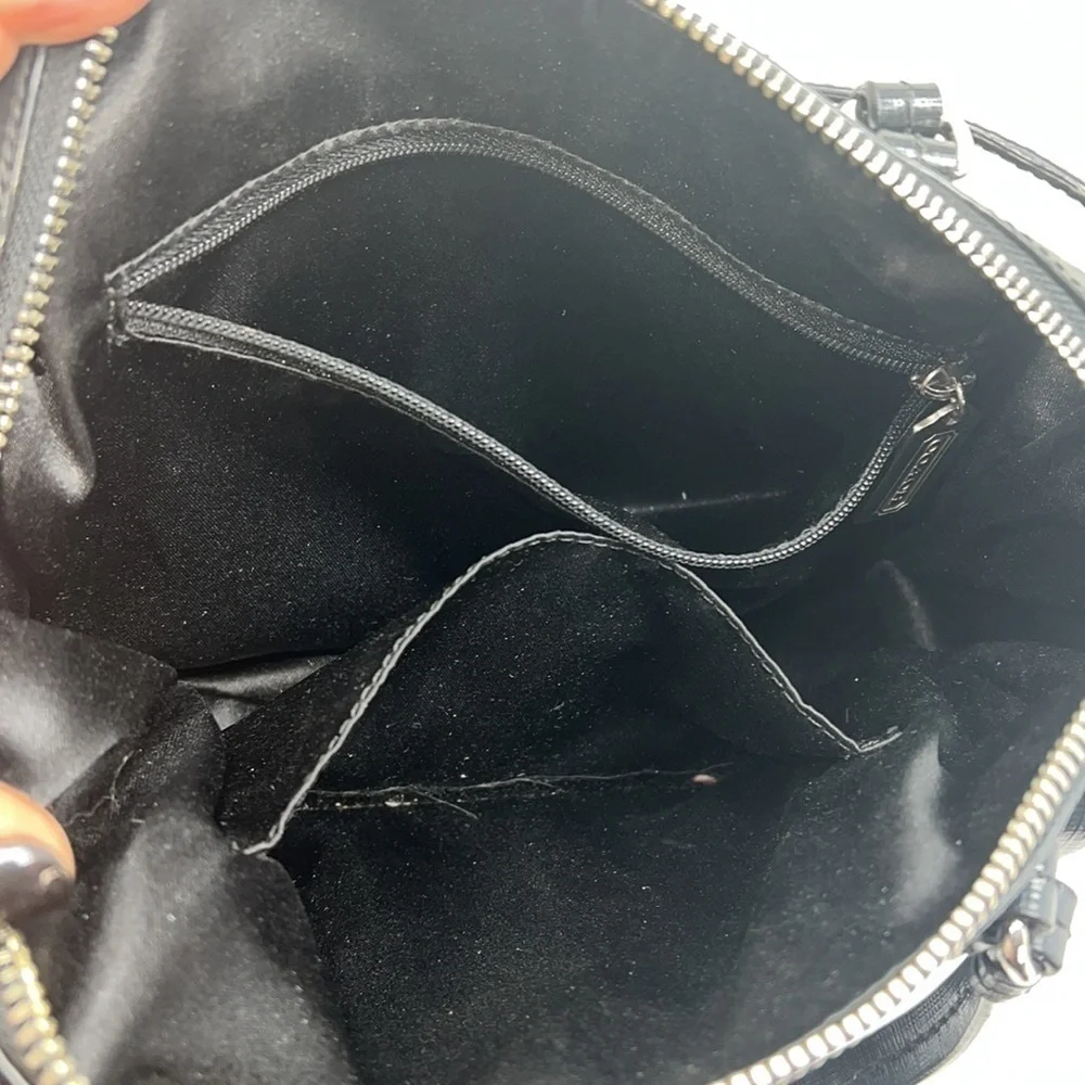 Coach Peyton Bennett Patent Crosshatch Leather Mini Shoulder Crossbody Bag